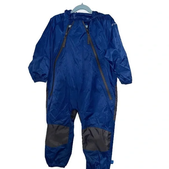 Cloudveil, Blue Kids One Piece Muddy Buddy Rain Suit, 3T - Picture 2 of 8